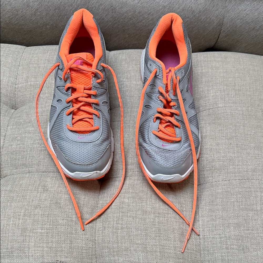 Nike White and Orange Running Shoes